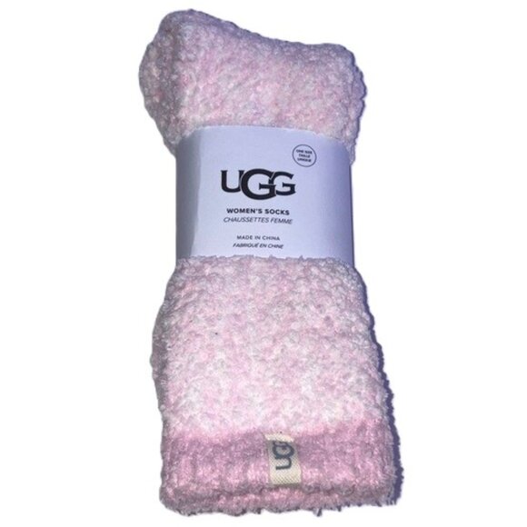 UGG Cozy Seashell Pink Chenille Socks Crew Length NEW Womens 5-10 - Picture 1 of 8
